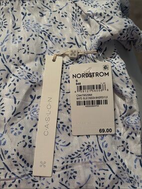 Caslon Light Blue Floral V-Neck Tunic